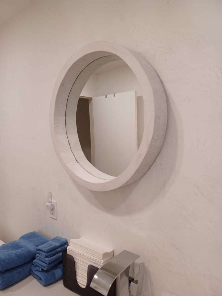 Concrete Bauhaus Round Mirror