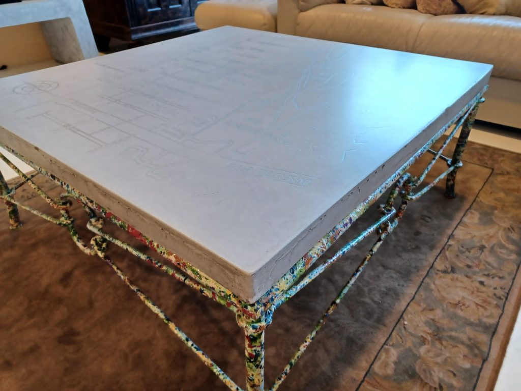 Map Silver Inlay Coffee Table